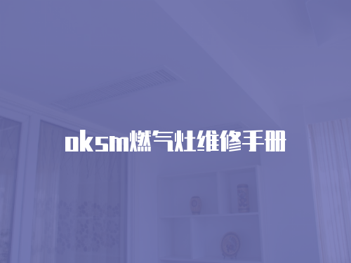 oksm燃?xì)庠罹S修手冊(cè)