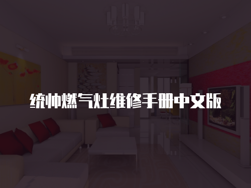 統帥燃氣灶維修手冊中文版