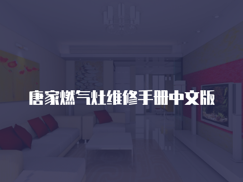 唐家燃氣灶維修手冊中文版