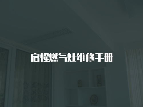 啟惺燃氣灶維修手冊