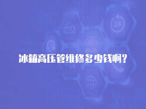 冰箱高壓管維修多少錢啊？
