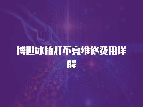 博世冰箱燈不亮維修費用詳解