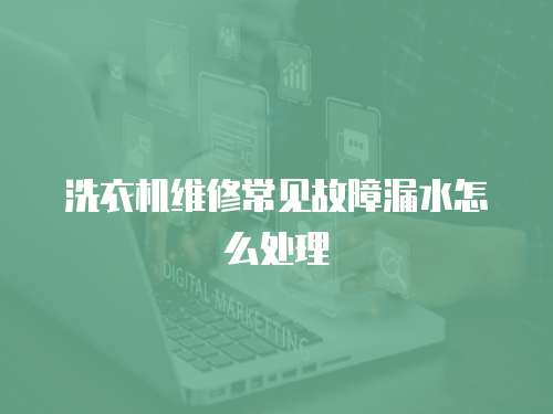 洗衣機維修常見故障漏水怎么處理