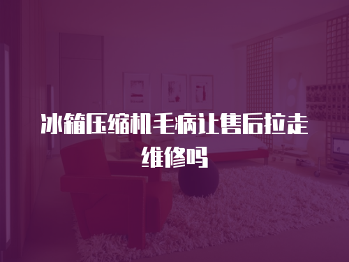 冰箱壓縮機毛病讓售后拉走維修嗎