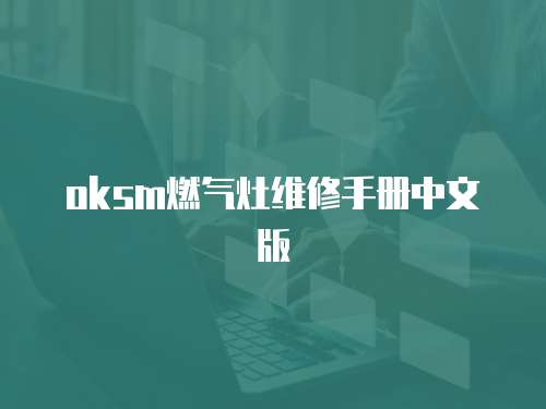 oksm燃氣灶維修手冊中文版