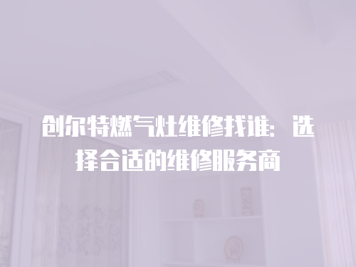 創爾特燃氣灶維修找誰：選擇合適的維修服務商