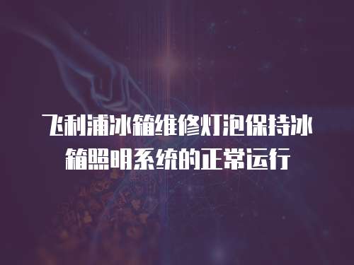 飛利浦冰箱維修燈泡保持冰箱照明系統的正常運行
