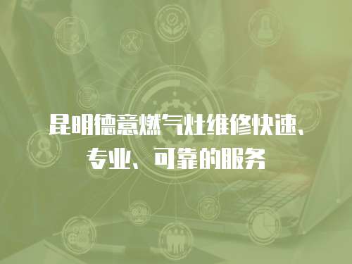 昆明德意燃?xì)庠罹S修快速、專業(yè)、可靠的服務(wù)