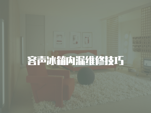 容聲冰箱內漏維修技巧