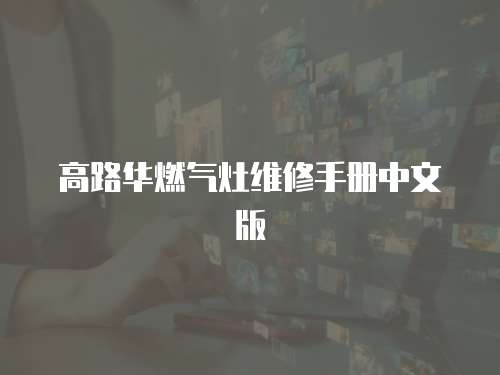 高路華燃?xì)庠罹S修手冊(cè)中文版