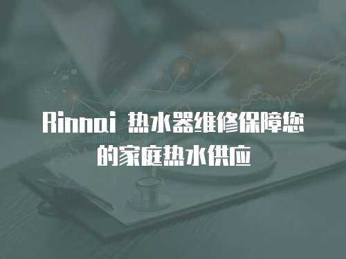 Rinnai 熱水器維修保障您的家庭熱水供應