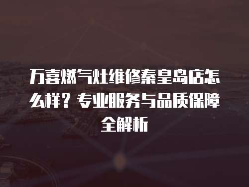 萬喜燃氣灶維修秦皇島店怎么樣？專業服務與品質保障全解析