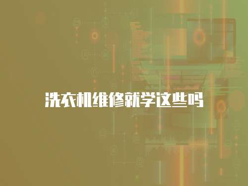 洗衣機維修就學這些嗎