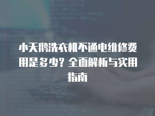 小天鵝洗衣機不通電維修費用是多少？全面解析與實用指南