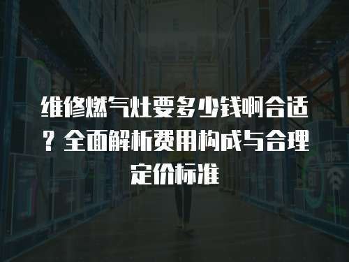 維修燃氣灶要多少錢啊合適？全面解析費用構成與合理定價標準