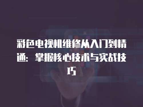 彩色電視機維修從入門到精通：掌握核心技術與實戰技巧