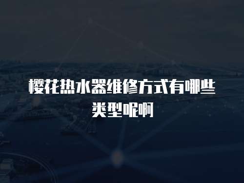 櫻花熱水器維修方式有哪些類型呢啊
