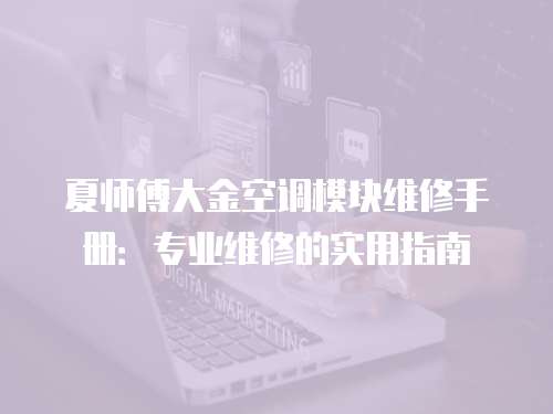 夏師傅大金空調模塊維修手冊：專業維修的實用指南
