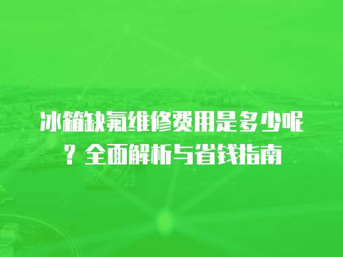 冰箱缺氟維修費(fèi)用是多少呢？全面解析與省錢指南