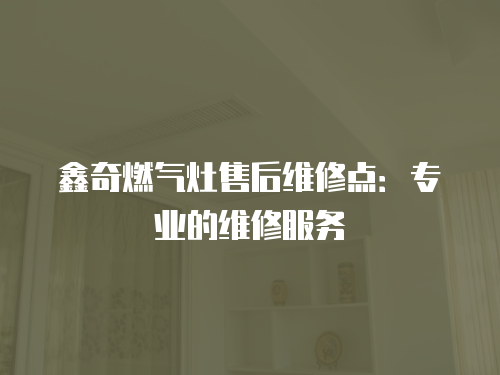 鑫奇燃?xì)庠钍酆缶S修點(diǎn)：專業(yè)的維修服務(wù)