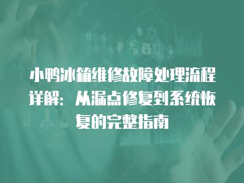 小鴨冰箱維修故障處理流程詳解：從漏點修復(fù)到系統(tǒng)恢復(fù)的完整指南