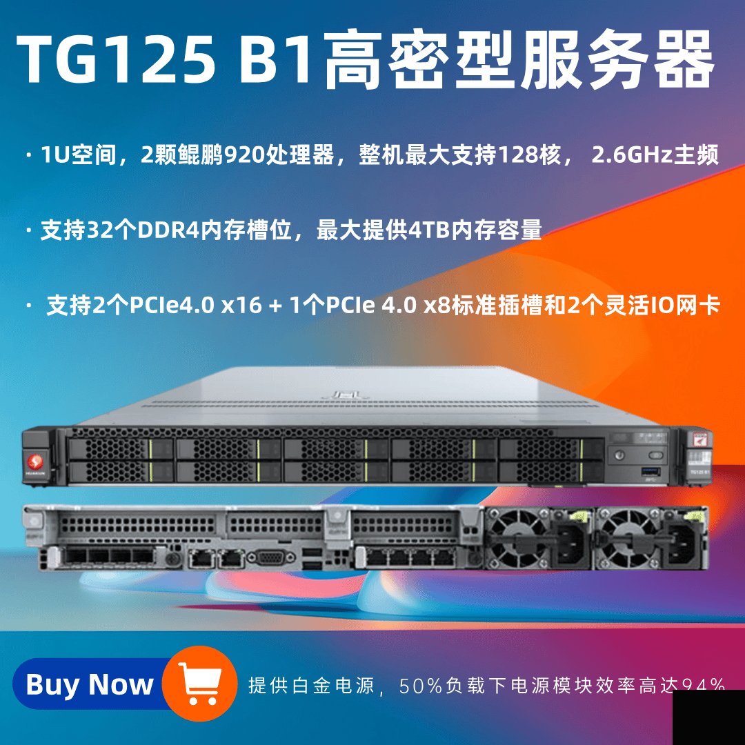 TG125 B1 1U2路高密型服務(wù)器